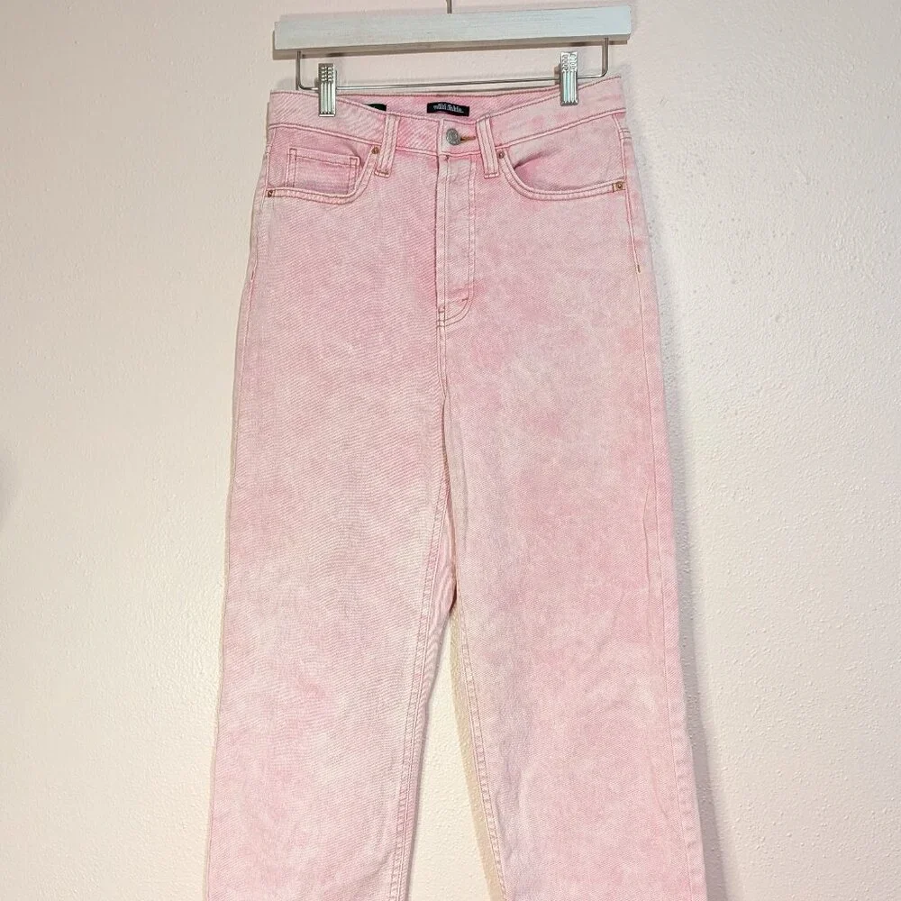 ⭐Wild Fable Women's Jeans Pants Pink Straight High Rise Cotton Blend Size 4⭐ - Picture 5 of 14
